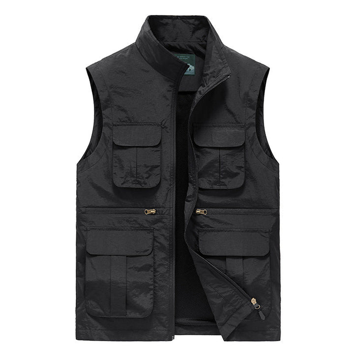 Chaleco utilitario para hombre - trabajo, viaje, Negro