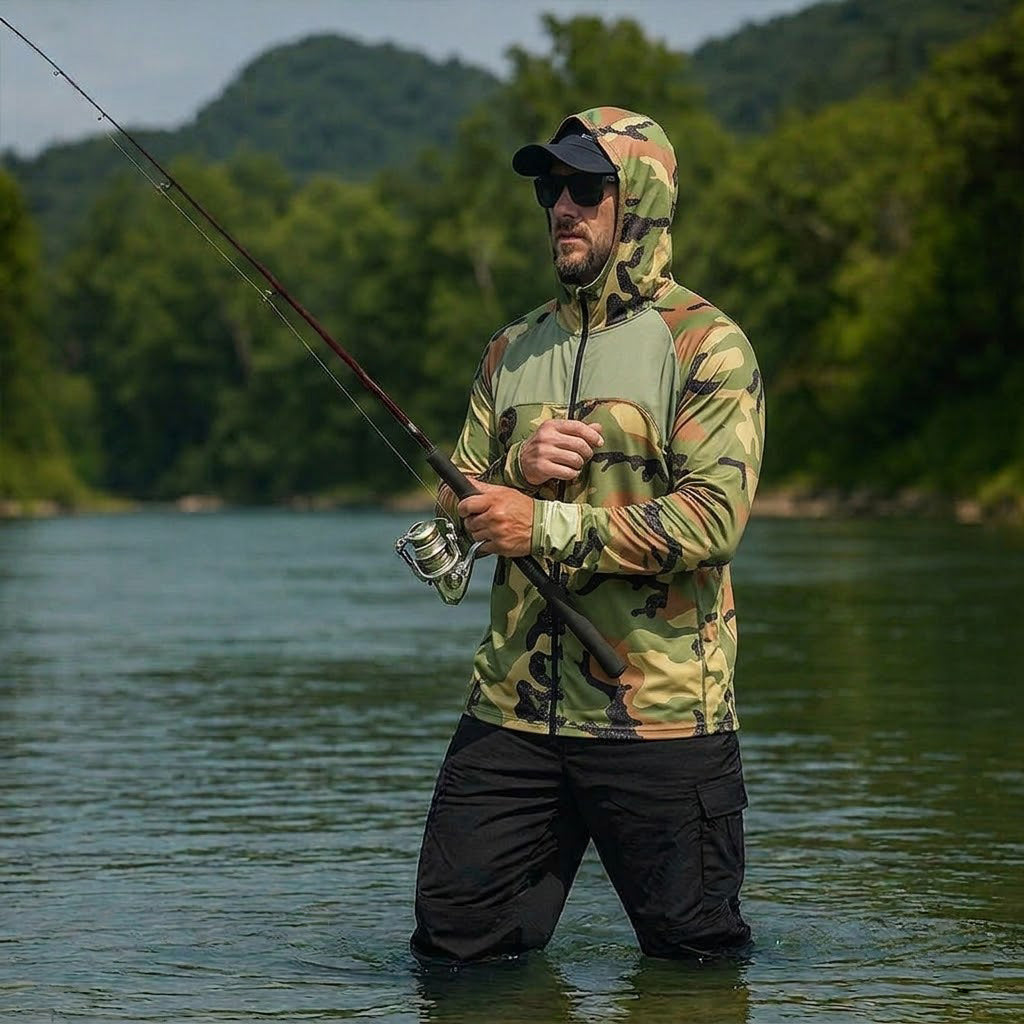 Camisa tecnica para hombre - proteccion UV, secado rapido, pesca