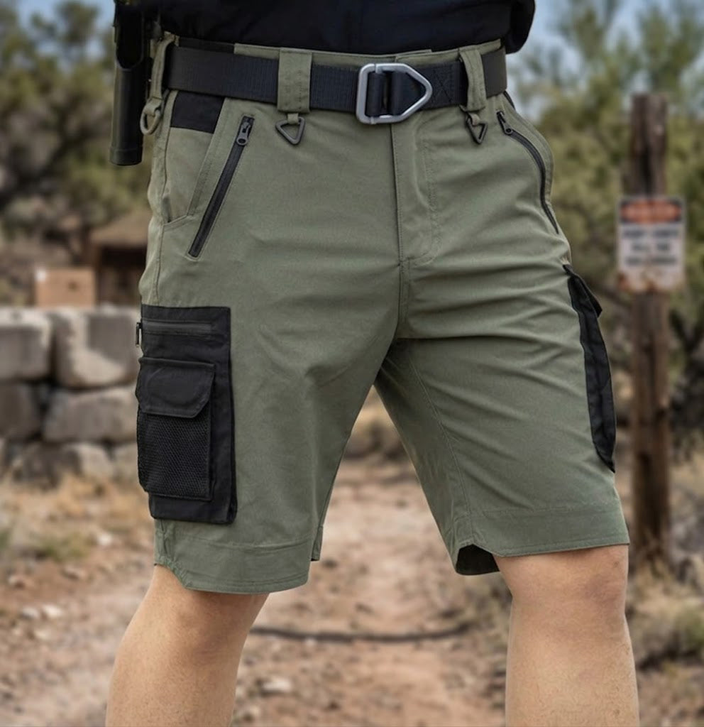 Bermuda cargo tecnica para hombre - secado rapido, repelente al agua, multibolsillo, ligero