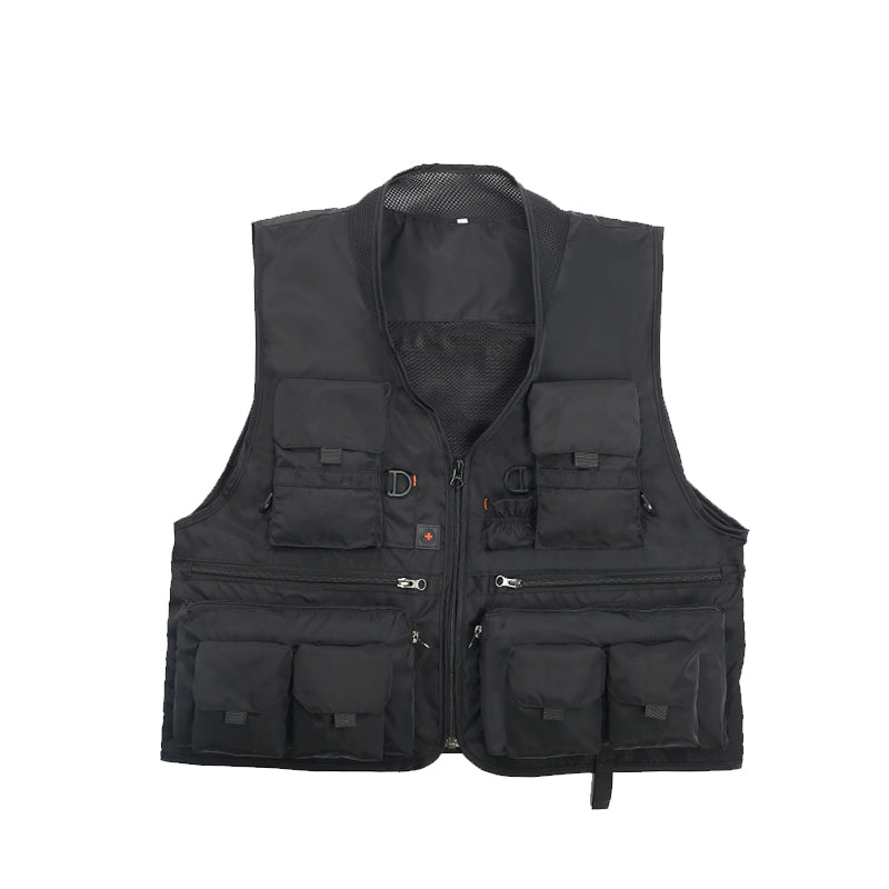 Chaleco utilitario para hombre - pesca, Negro