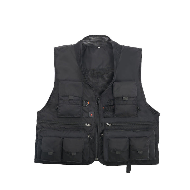 Chaleco utilitario para hombre - pesca, Negro