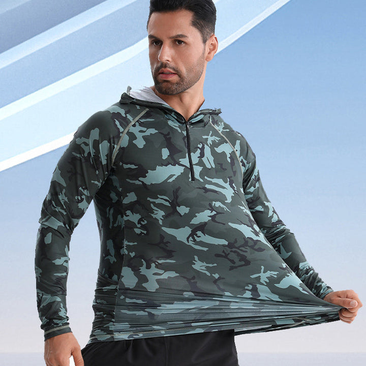 Camisa tecnica para hombre - secado rapido, pesca, Camuflaje
