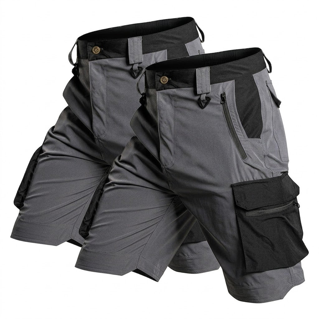 Bermuda cargo tecnica para hombre - secado rapido, repelente al agua, multibolsillo, ligero