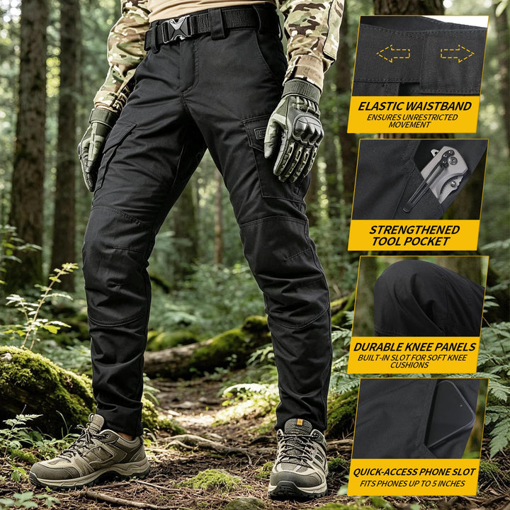 Tenaz Phantom Pro – Pantalón Cargo Elástico Ripstop - Negro