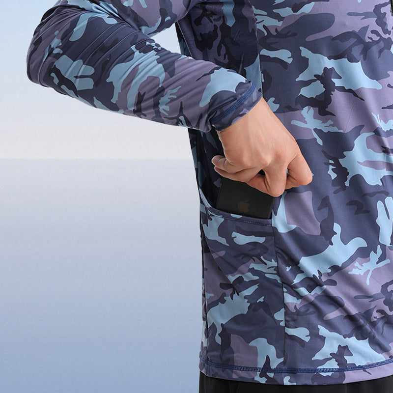 Camisa tecnica para hombre - secado rapido, pesca, Camuflaje