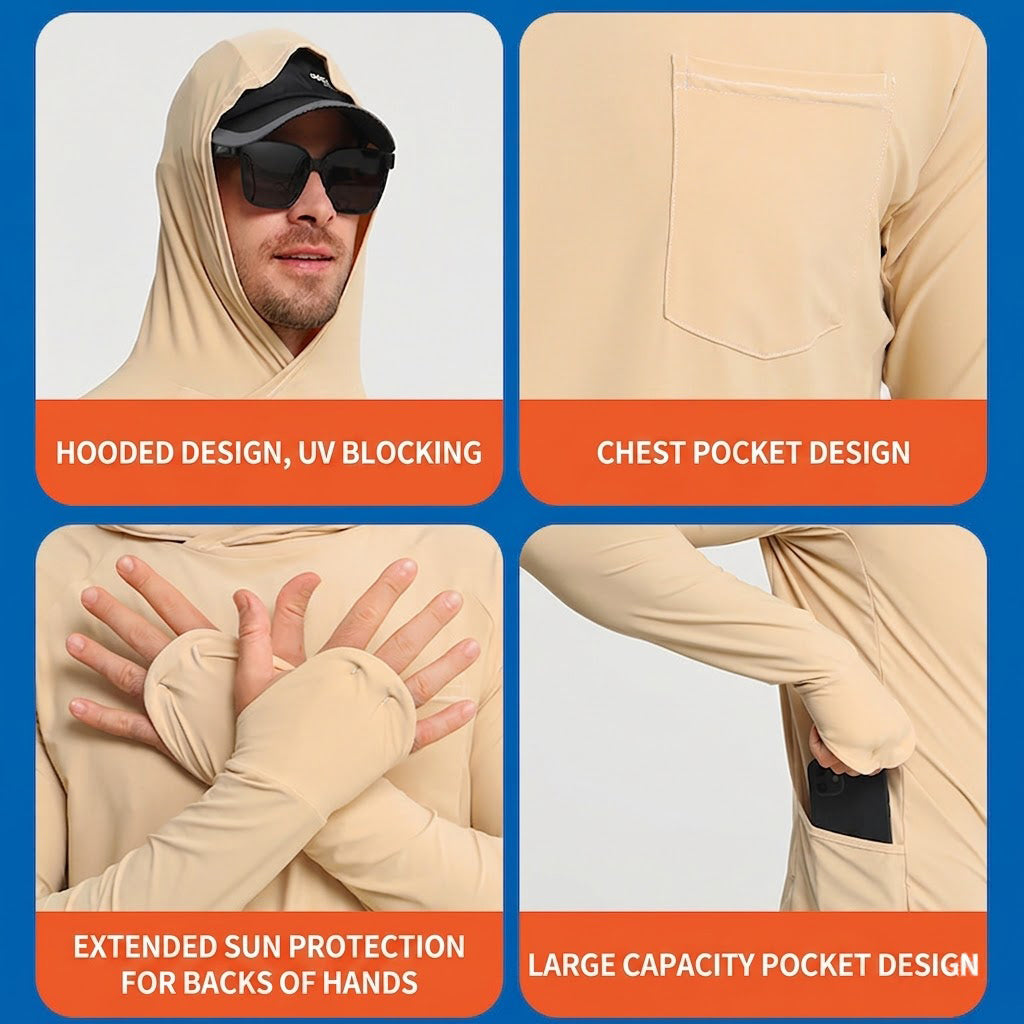 Camisa tecnica para hombre - proteccion UV, secado rapido, elastico, pesca