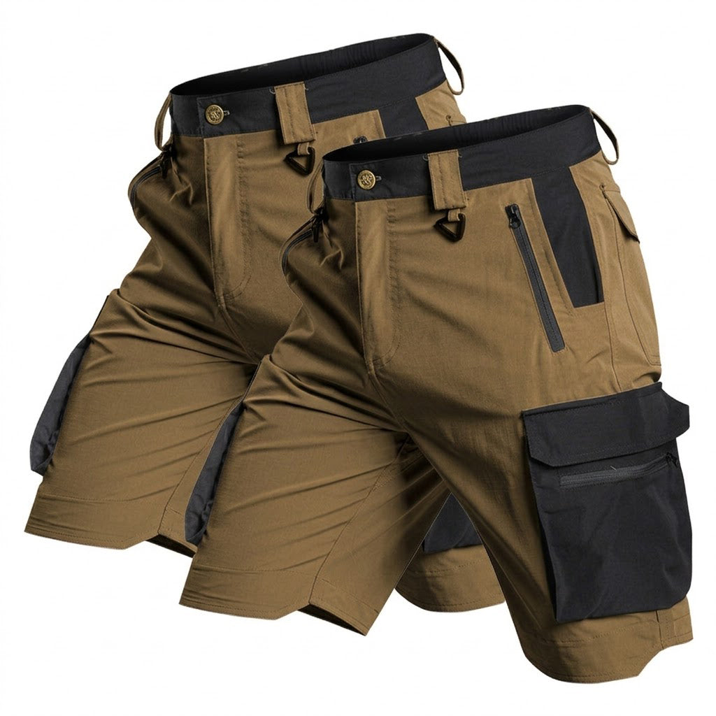 Bermuda cargo tecnica para hombre - secado rapido, repelente al agua, multibolsillo, ligero
