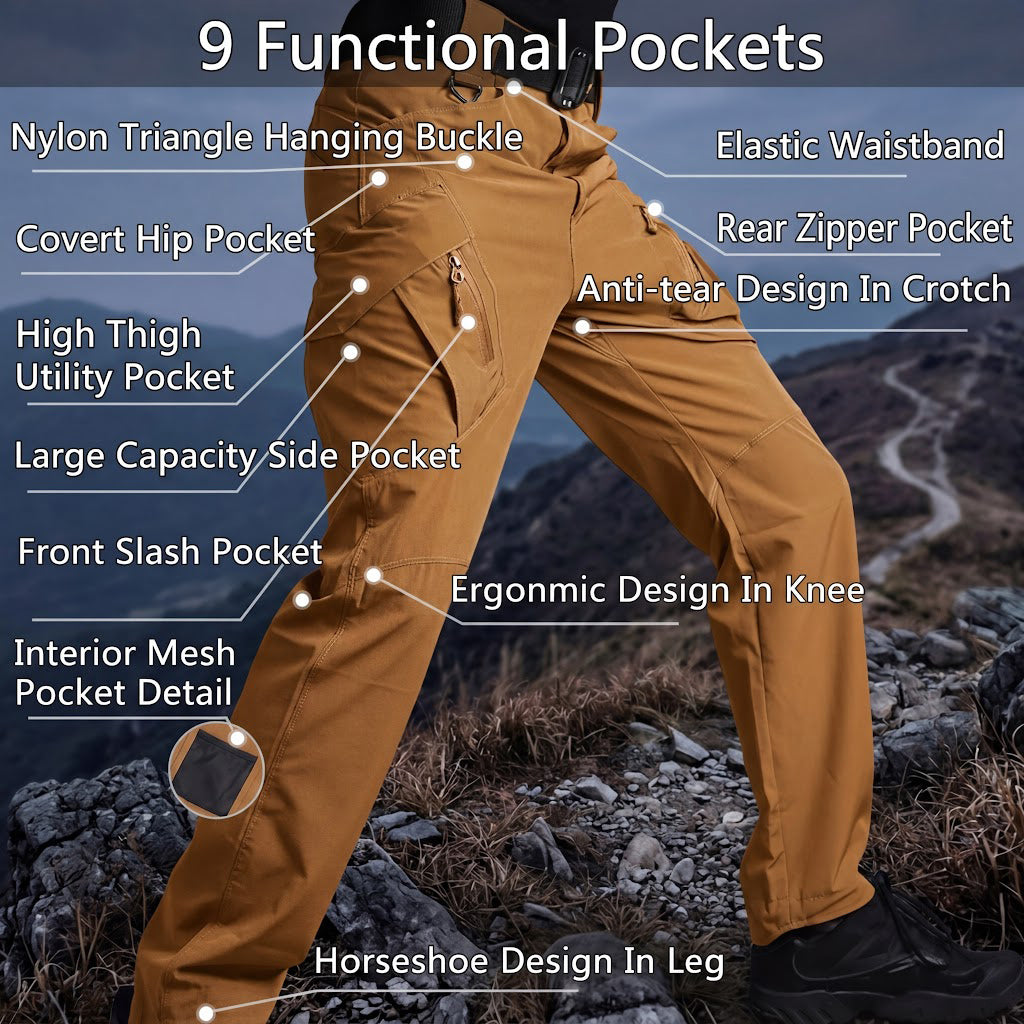 Archon Pantalon cargo tecnico para homTenaz IX9 Quick-Dry – Pantalón Cargo Ligero y Transpirablebre - secado rapido, elastico, ligero