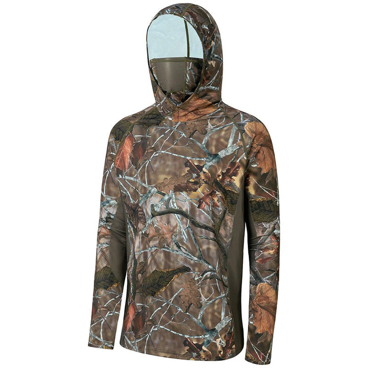 Camisa tecnica para hombre - UPF 50+, pesca, Camuflaje