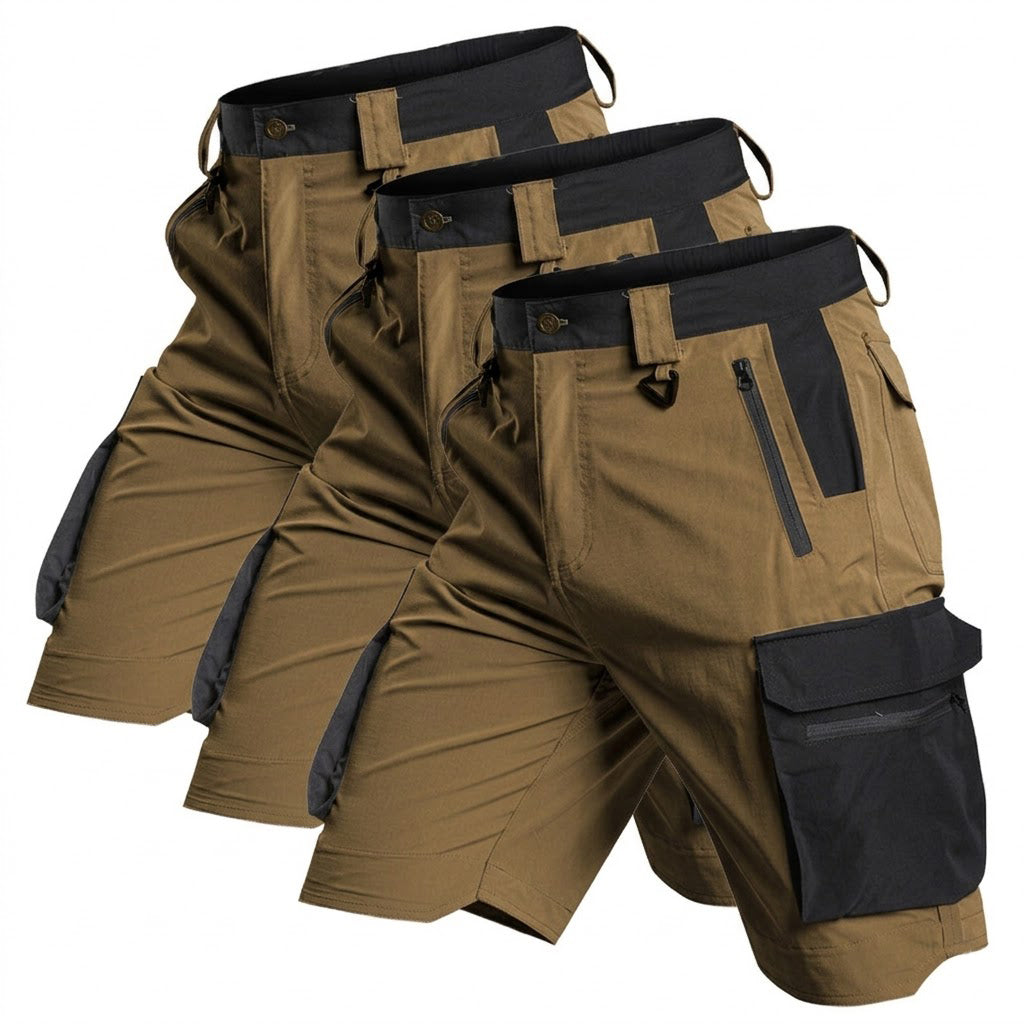 Bermuda cargo tecnica para hombre - secado rapido, repelente al agua, multibolsillo, ligero