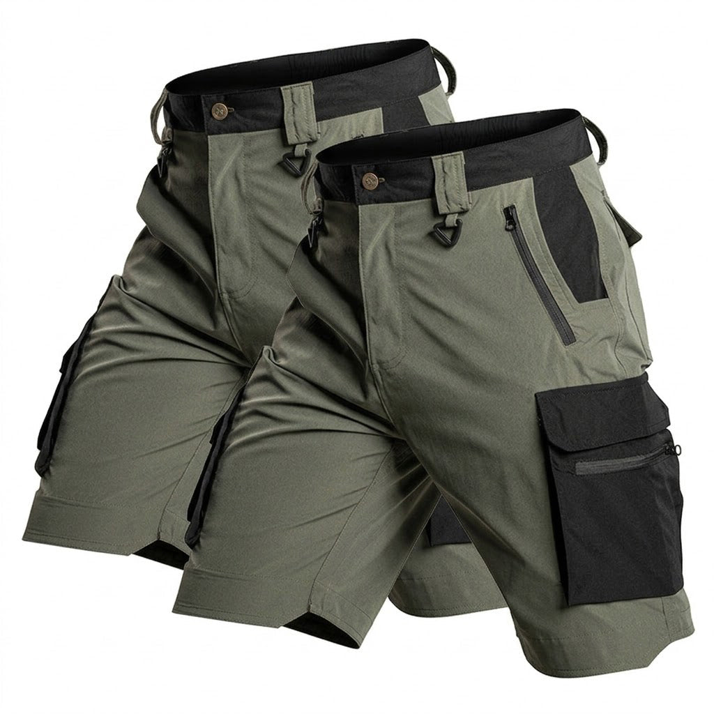 Bermuda cargo tecnica para hombre - secado rapido, repelente al agua, multibolsillo, ligero