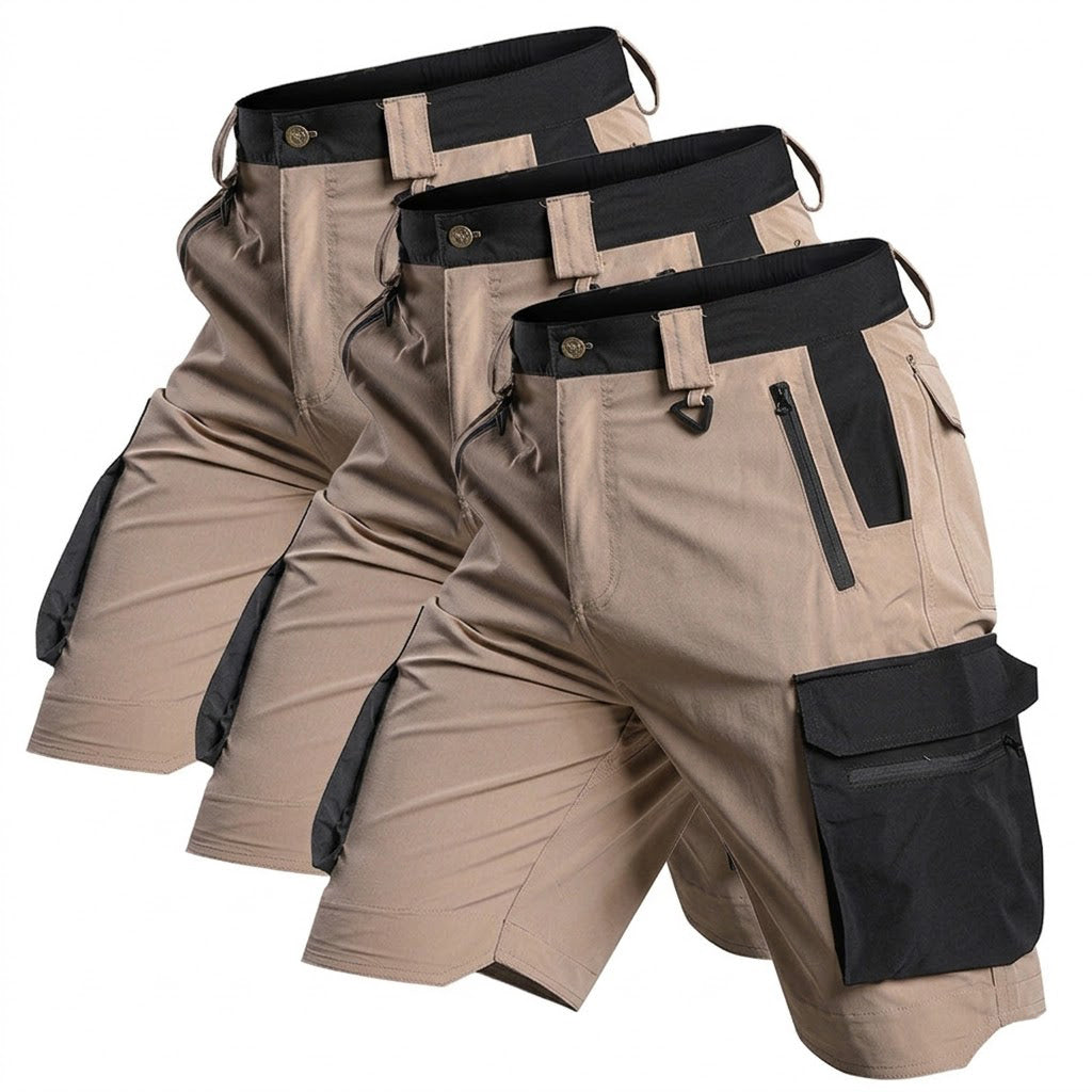 Bermuda cargo tecnica para hombre - secado rapido, repelente al agua, multibolsillo, ligero