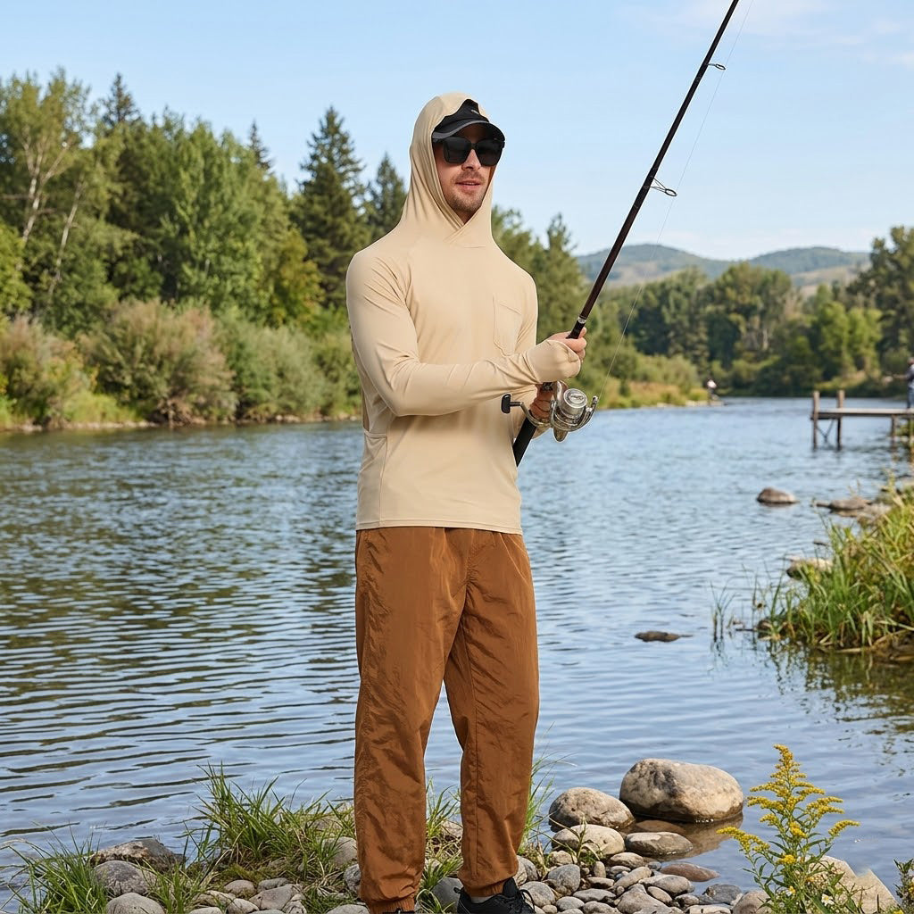 Camisa tecnica para hombre - proteccion UV, secado rapido, elastico, pesca