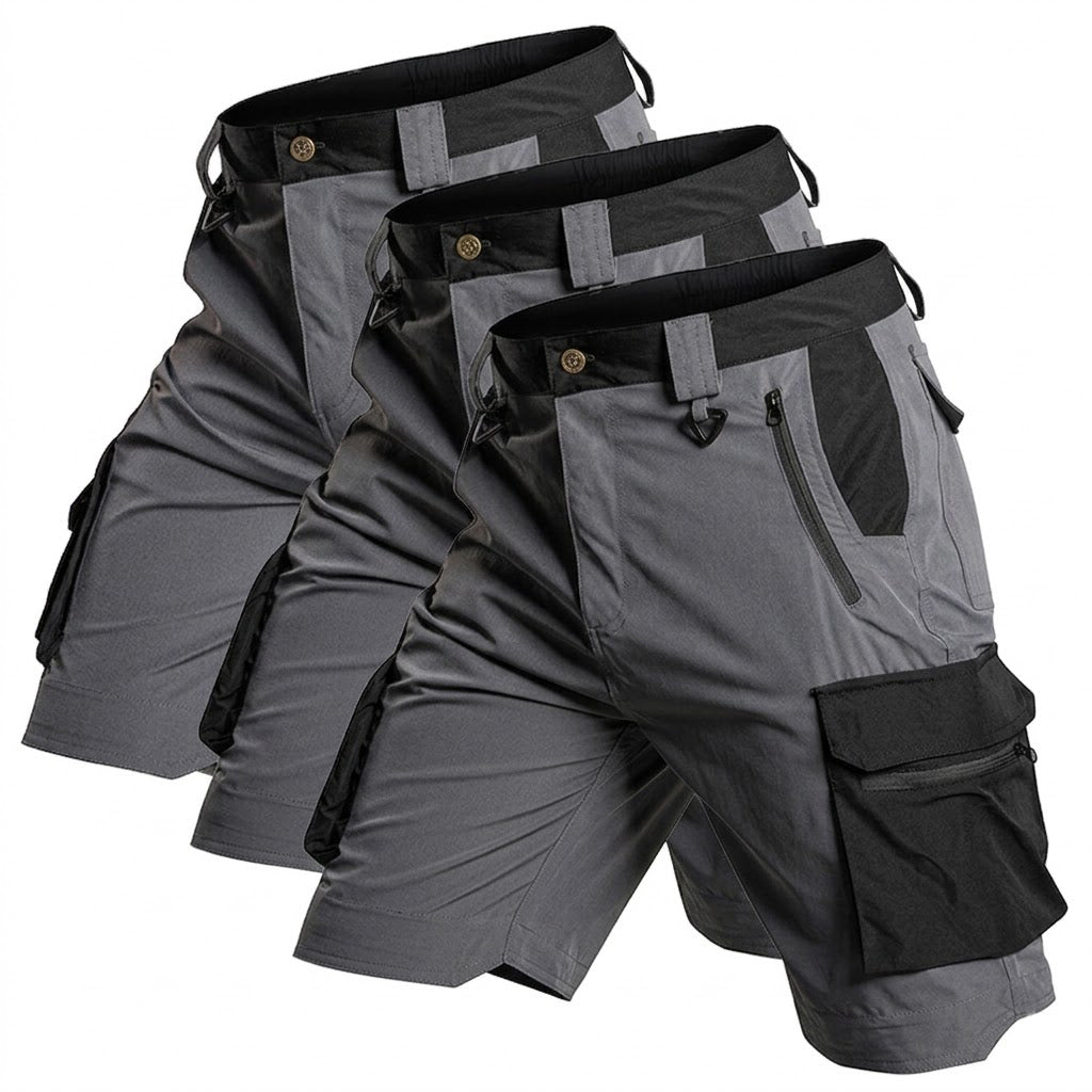 Bermuda cargo tecnica para hombre - secado rapido, repelente al agua, multibolsillo, ligero