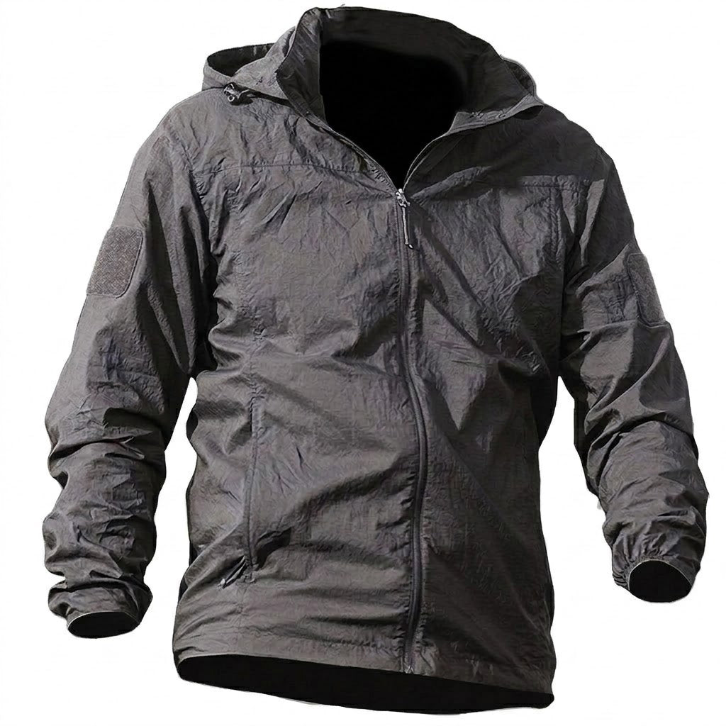 Chaqueta tecnica para hombre - UPF 50+, secado rapido, con capucha, outdoor