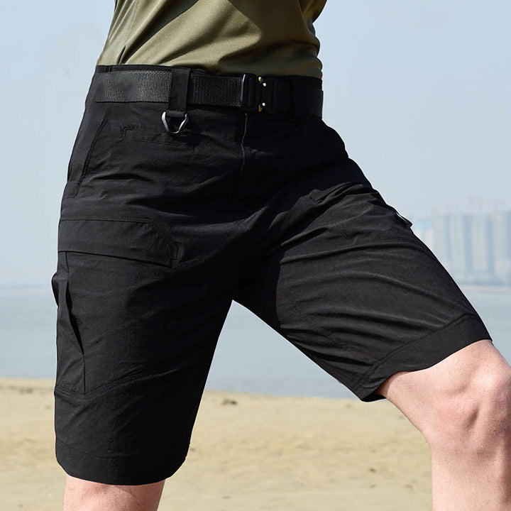 Archon Bermuda cargo tecnica para hombre - secado rapido, elastico, Negro