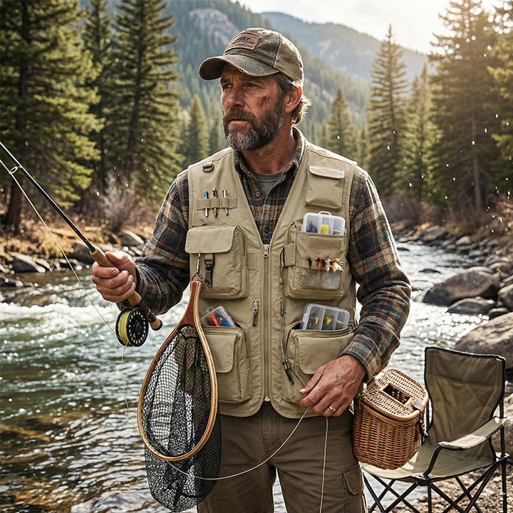 Chaleco utilitario para hombre - ligero, pesca, viaje