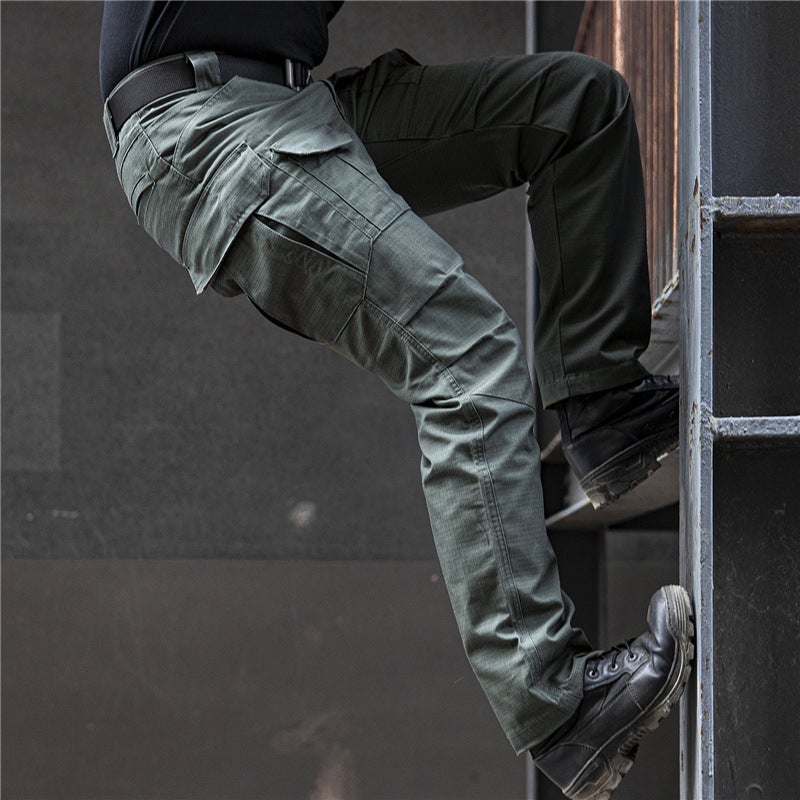 Archon Pantalon cargo tecnico para hombre - repelente al agua, outdoor, Verde