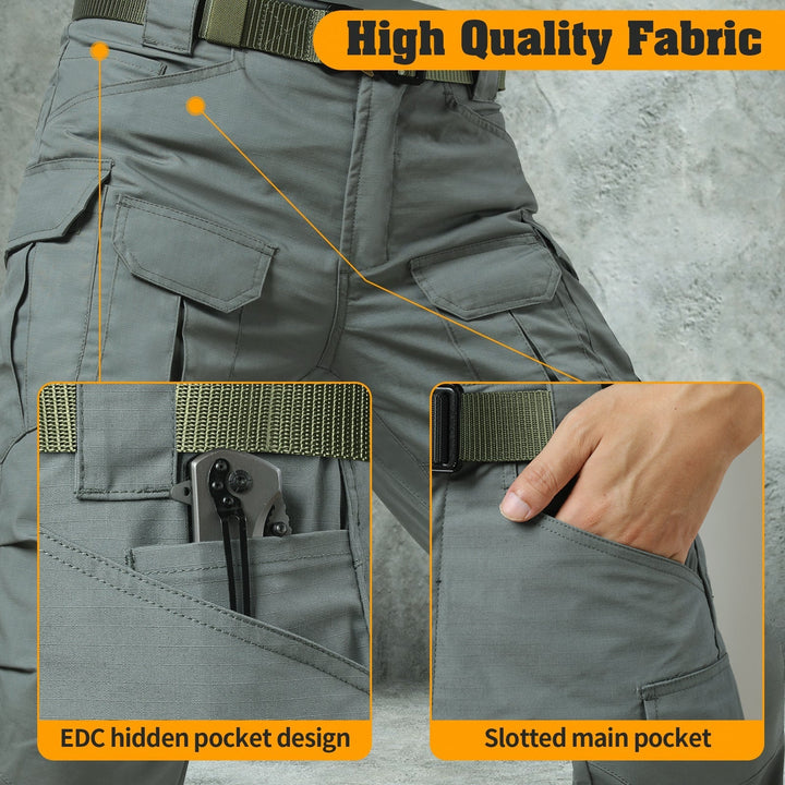 Archon Pantalon cargo tecnico para hombre - repelente al agua, outdoor, Verde
