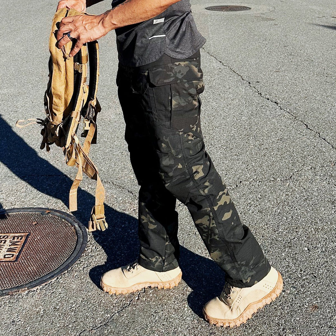 Archon Pantalon cargo tecnico para hombre - repelente al agua, outdoor, Camuflaje