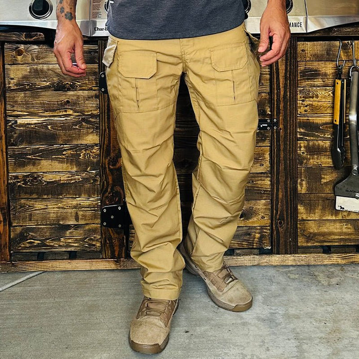 Archon Pantalon cargo tecnico para hombre - repelente al agua, outdoor, Marron