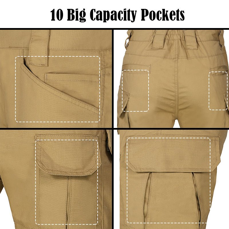 Archon Pantalon cargo tecnico para hombre - repelente al agua, outdoor, Marron