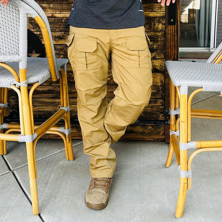 Archon Pantalon cargo tecnico para hombre - repelente al agua, outdoor, Marron