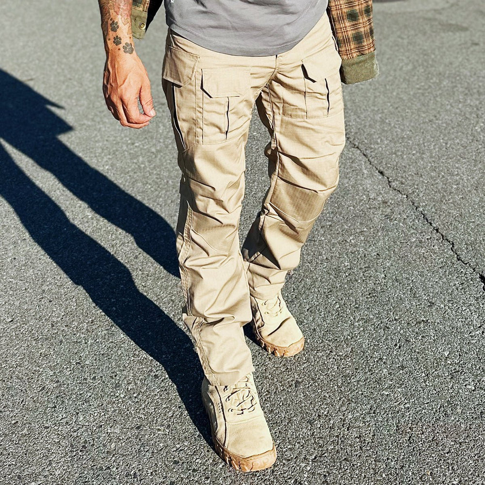 Archon Pantalon cargo tecnico para hombre - repelente al agua, outdoor, Caqui
