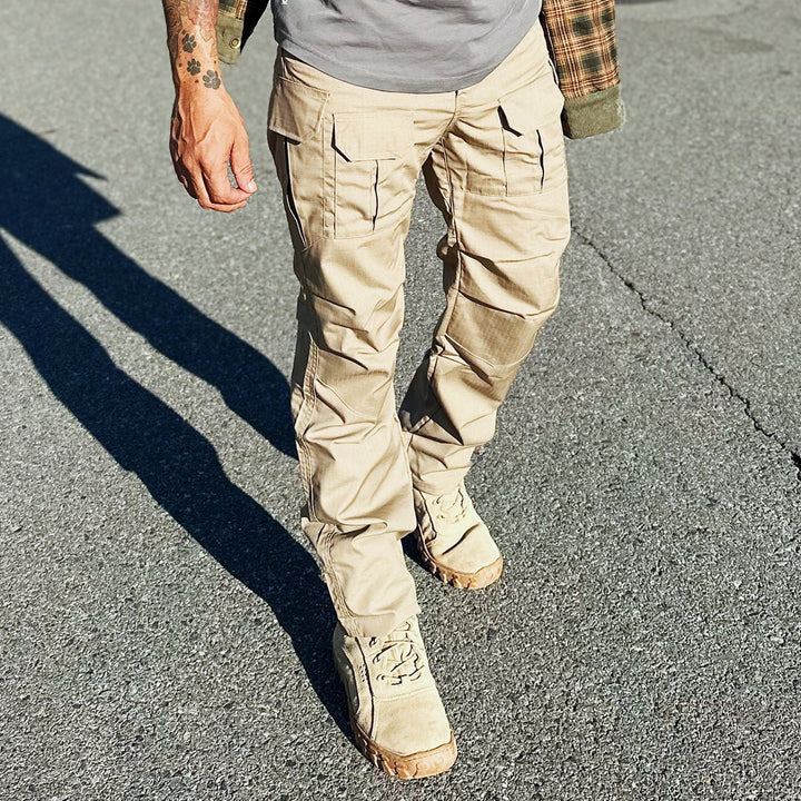 Archon Pantalon cargo tecnico para hombre - repelente al agua, outdoor, Caqui