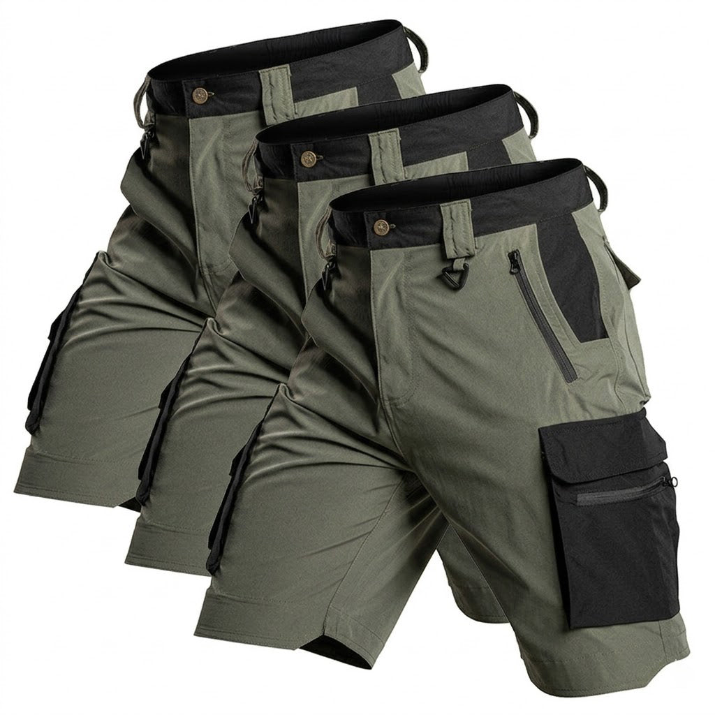 Bermuda cargo tecnica para hombre - secado rapido, repelente al agua, multibolsillo, ligero