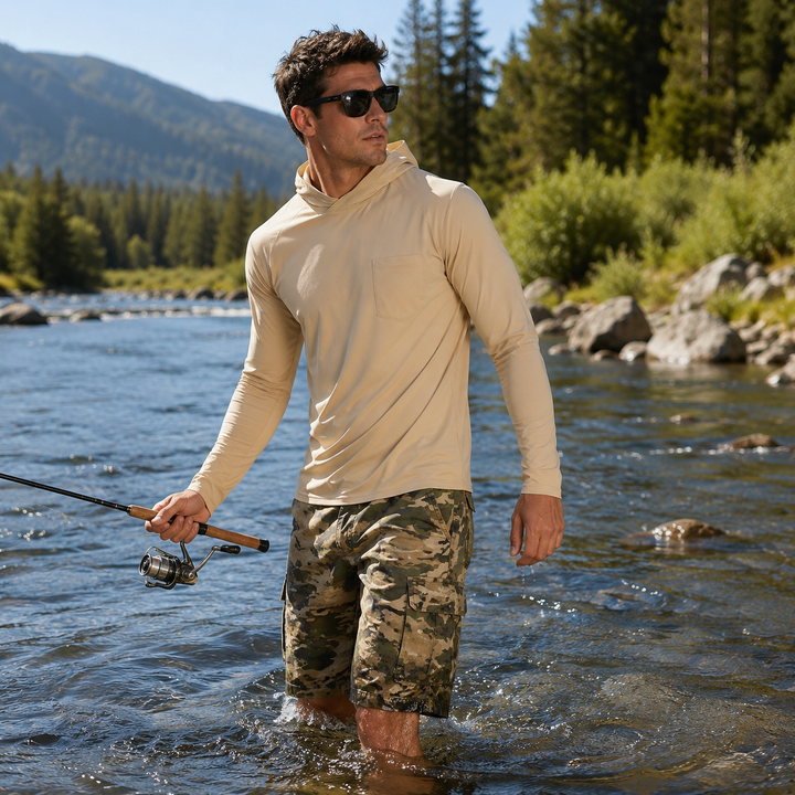 Camisa tecnica para hombre - proteccion UV, secado rapido, elastico, pesca