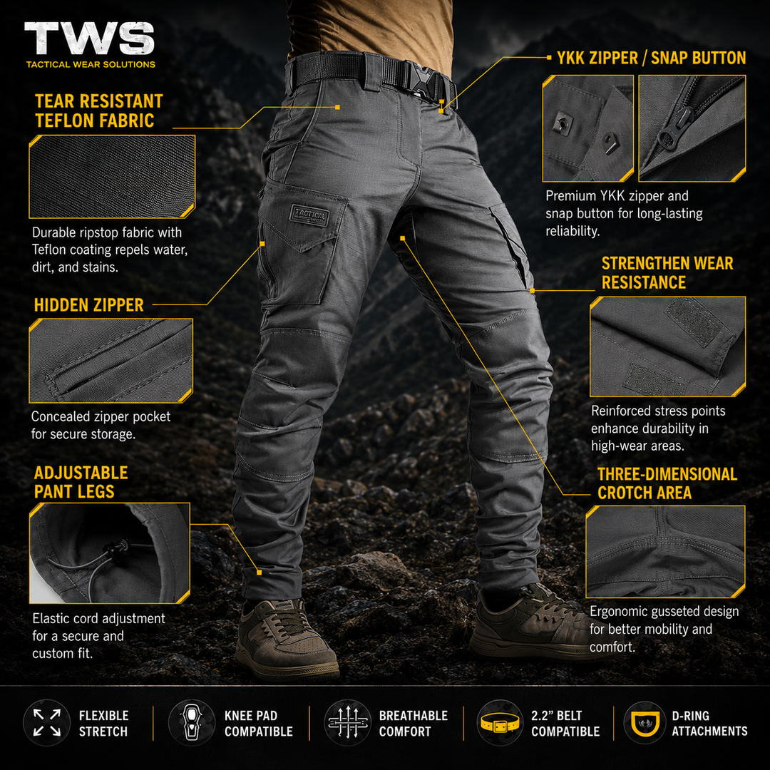 Tenaz Phantom Pro – Pantalón Cargo Elástico Ripstop - Gris