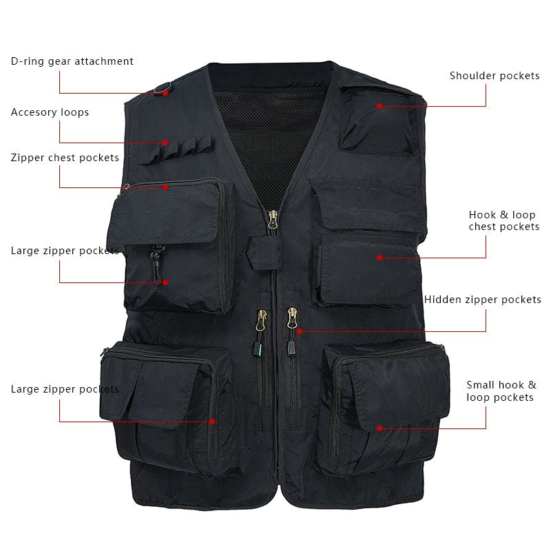 Chaleco utilitario para hombre - ligero, pesca, viaje