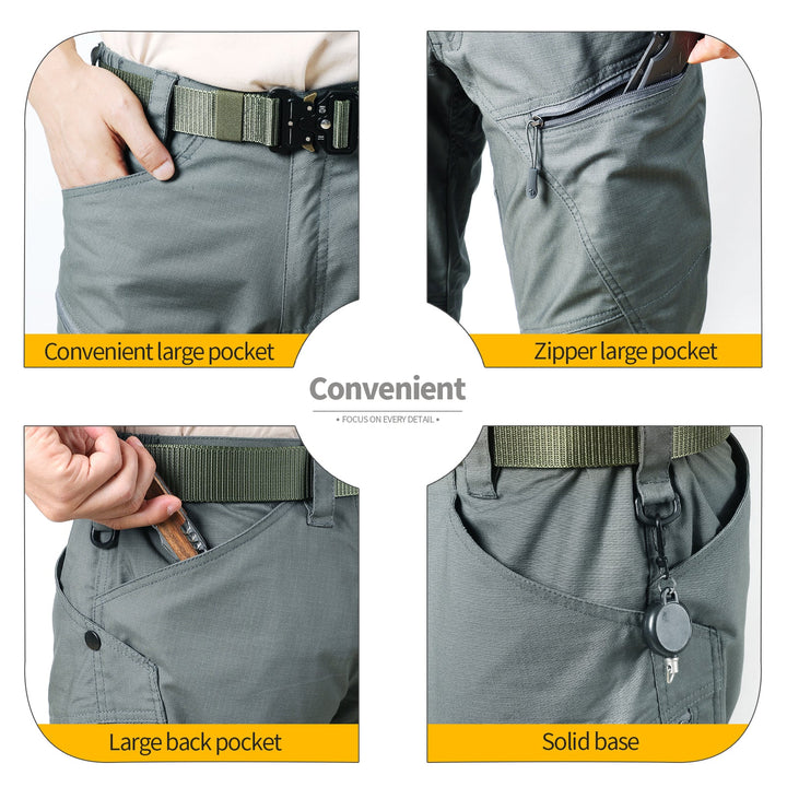 Urban Pro Pantalon cargo tecnico para hombre - elastico, Verde