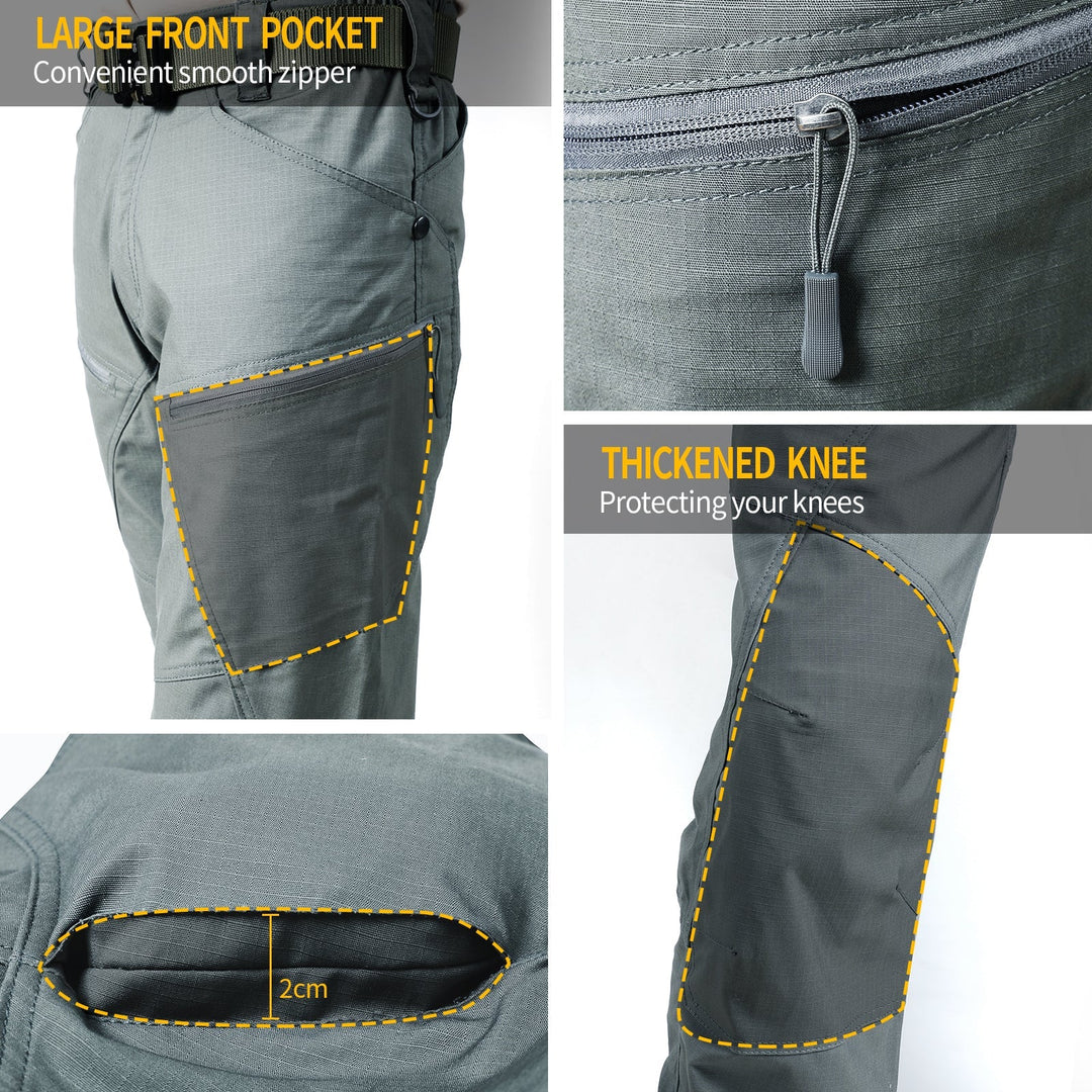 Urban Pro Pantalon cargo tecnico para hombre - elastico, Verde