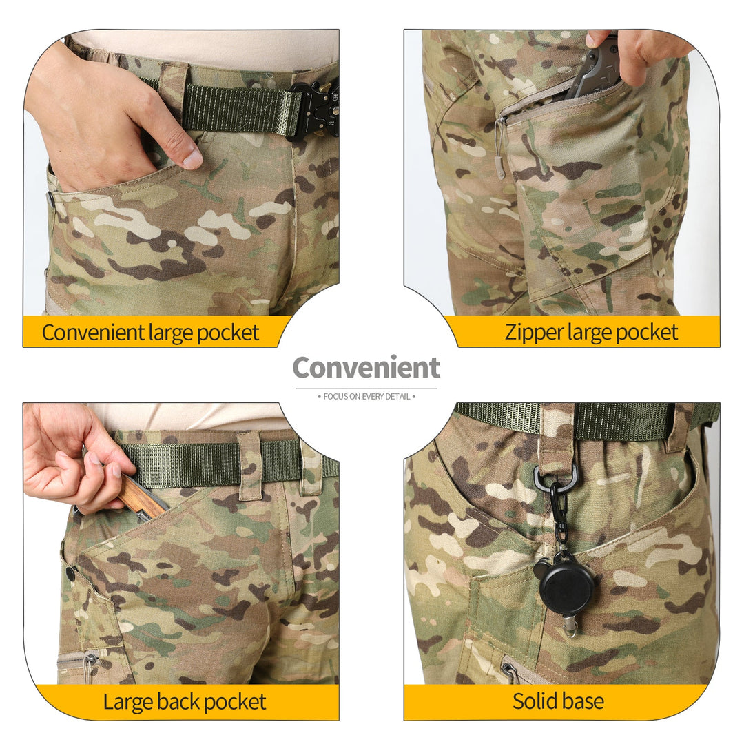 Urban Pro Pantalon cargo tecnico para hombre - elastico, Camuflaje