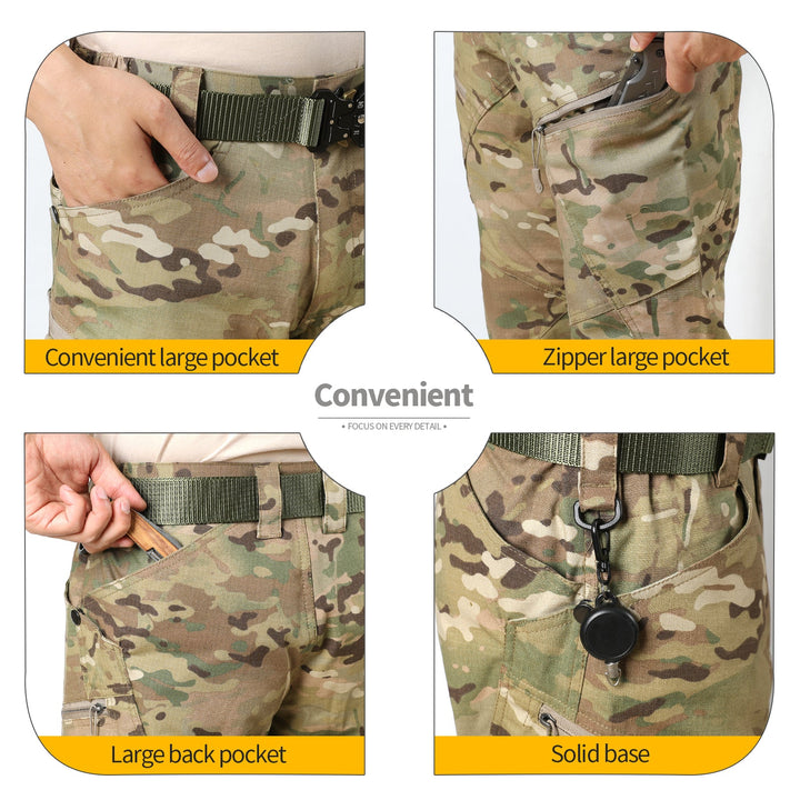 Urban Pro Pantalon cargo tecnico para hombre - elastico, Camuflaje