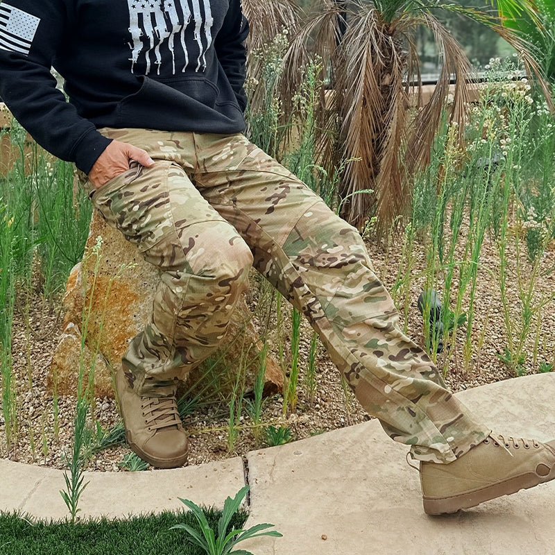 Urban Pro Pantalon cargo tecnico para hombre - elastico, Camuflaje