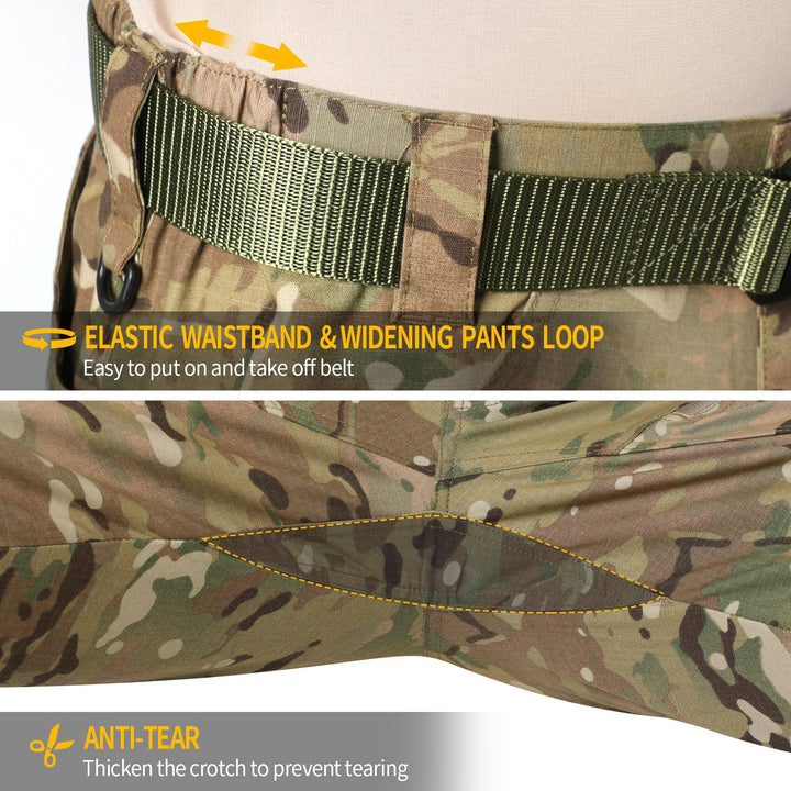 Urban Pro Pantalon cargo tecnico para hombre - elastico, Camuflaje