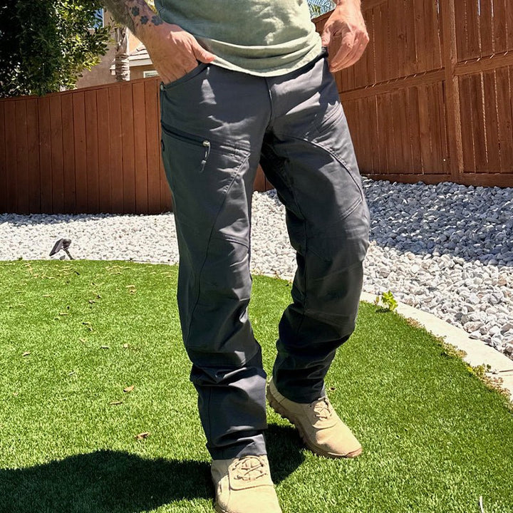 Urban Pro Pantalon cargo tecnico para hombre - elastico, Gris antracita