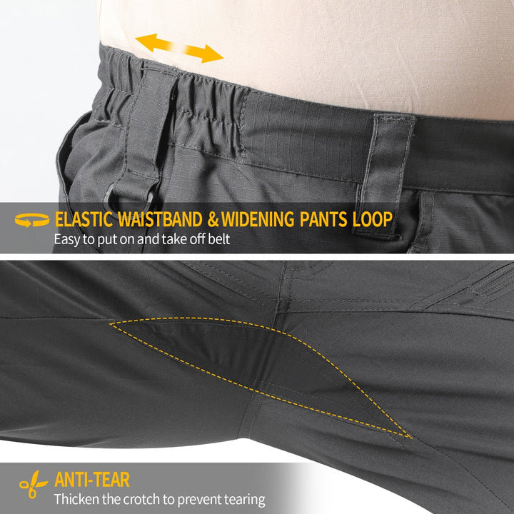 Urban Pro Pantalon cargo tecnico para hombre - elastico, Gris antracita