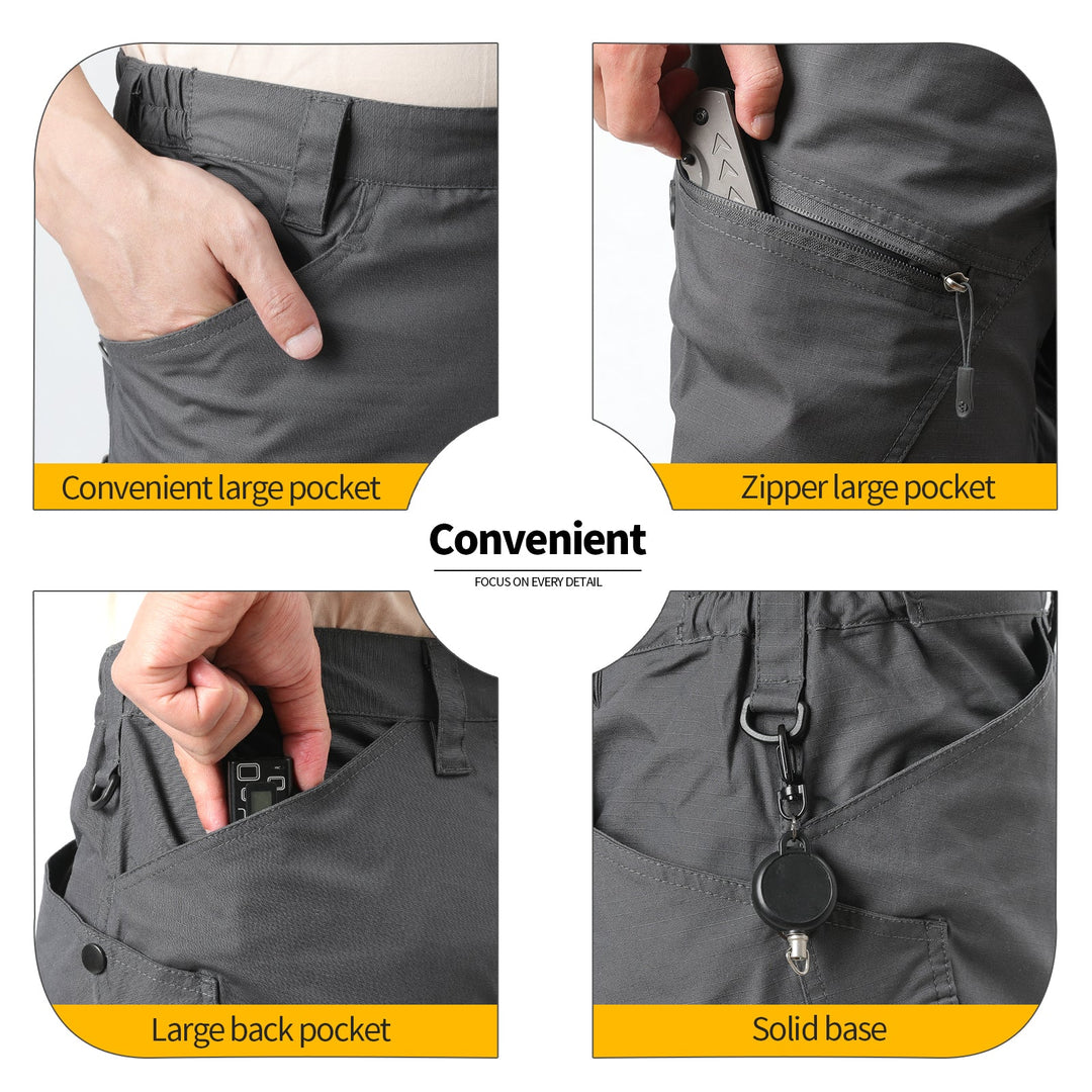 Urban Pro Pantalon cargo tecnico para hombre - elastico, Gris antracita