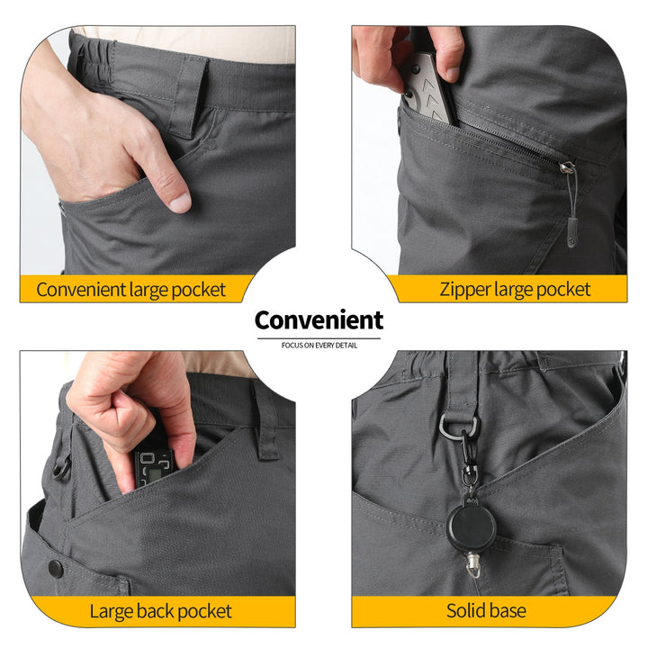 Urban Pro Pantalon cargo tecnico para hombre - elastico, Gris antracita