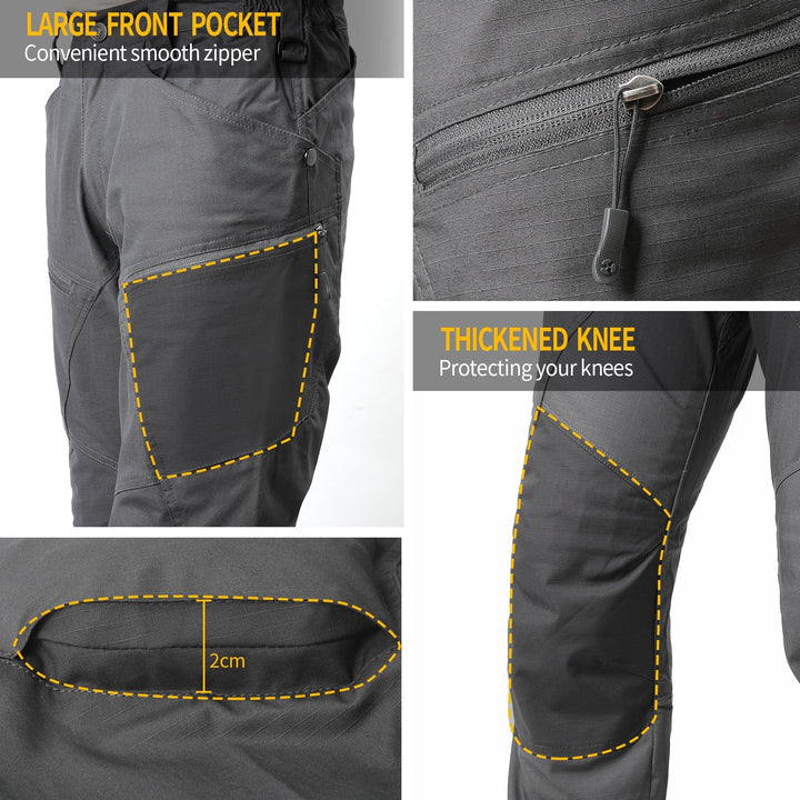 Urban Pro Pantalon cargo tecnico para hombre - elastico, Gris antracita
