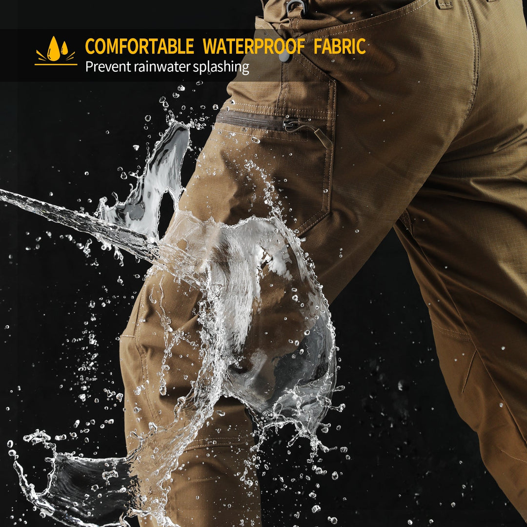 Urban Pro Pantalon cargo tecnico para hombre - elastico, Marron coyote