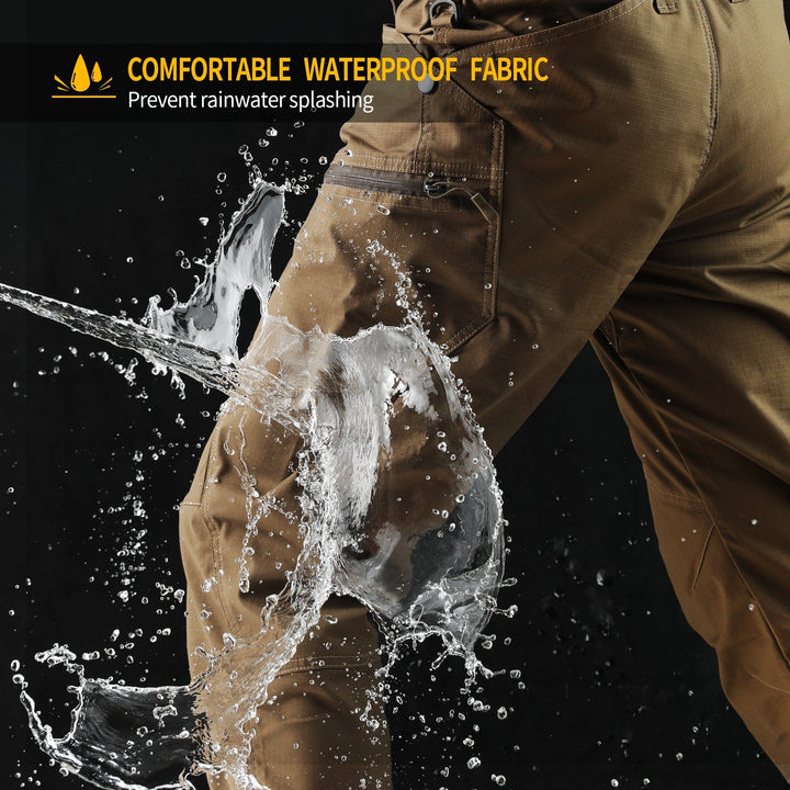 Urban Pro Pantalon cargo tecnico para hombre - elastico, Marron coyote