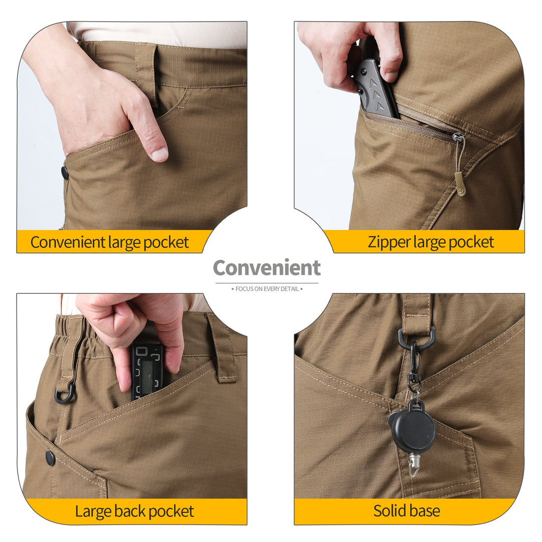 Urban Pro Pantalon cargo tecnico para hombre - elastico, Marron coyote