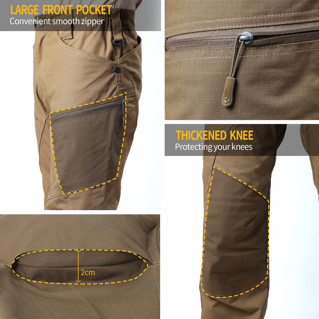 Urban Pro Pantalon cargo tecnico para hombre - elastico, Marron coyote