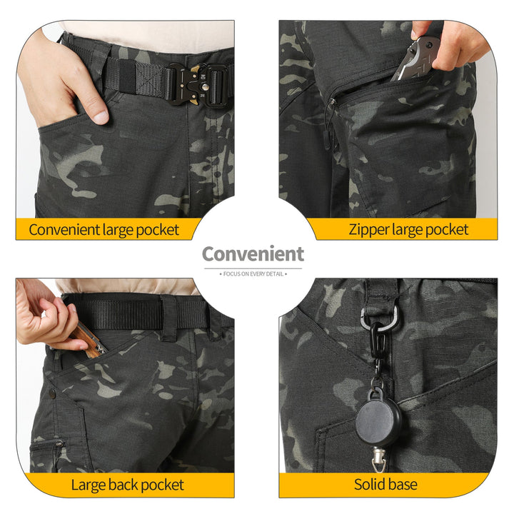 Urban Pro Pantalon cargo tecnico para hombre - elastico, Camuflaje