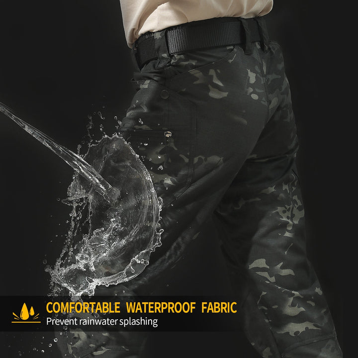 Urban Pro Pantalon cargo tecnico para hombre - elastico, Camuflaje